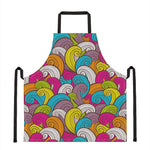 Colorful Surfing Wave Pattern Print Apron