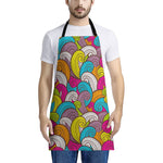 Colorful Surfing Wave Pattern Print Apron