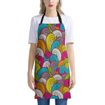 Colorful Surfing Wave Pattern Print Apron