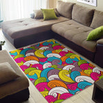 Colorful Surfing Wave Pattern Print Area Rug GearFrost