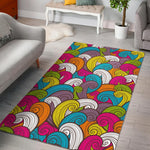Colorful Surfing Wave Pattern Print Area Rug GearFrost