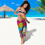 Colorful Surfing Wave Pattern Print Beach Sarong Wrap
