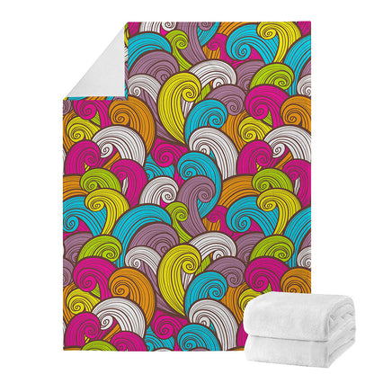 Colorful Surfing Wave Pattern Print Blanket