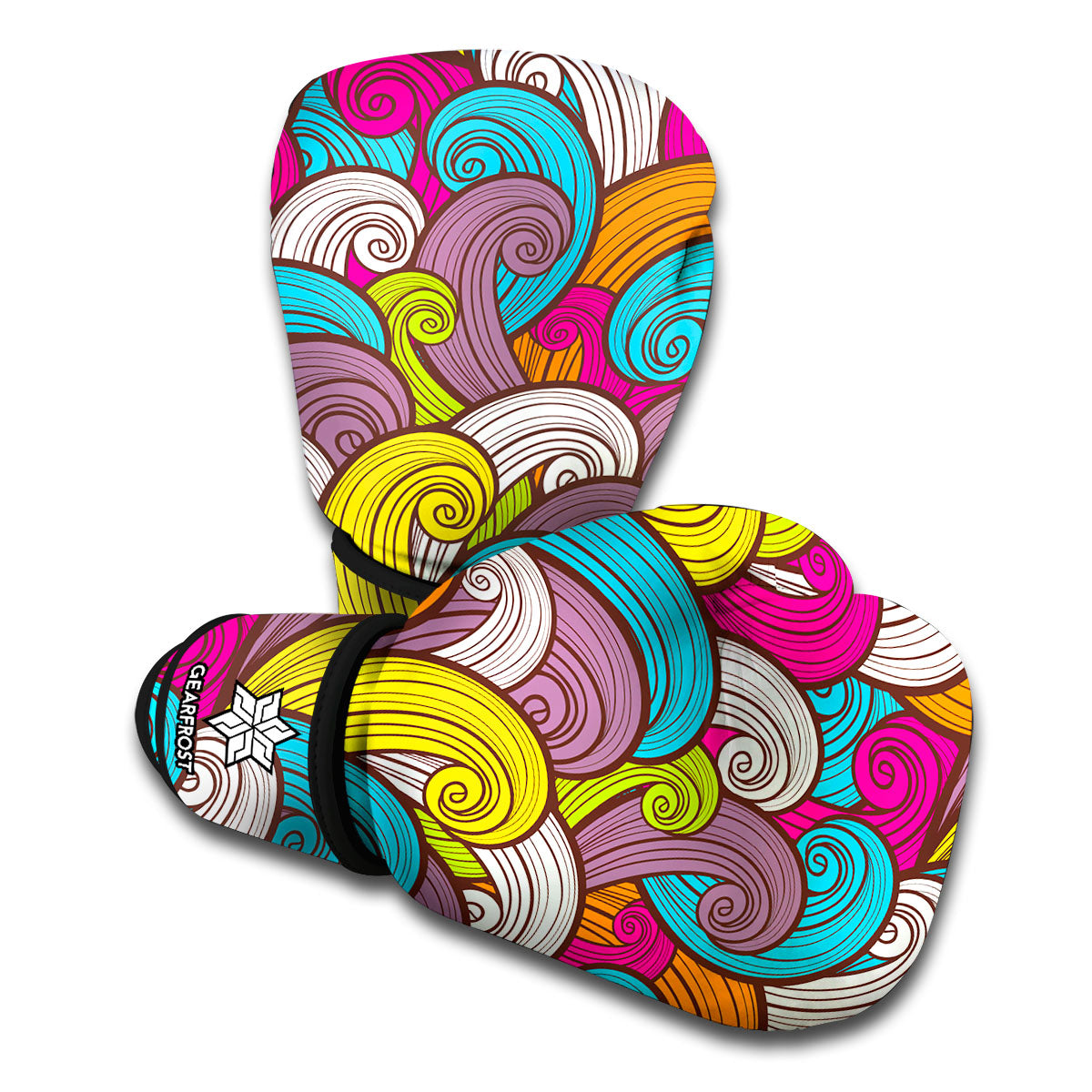 Colorful Surfing Wave Pattern Print Boxing Gloves