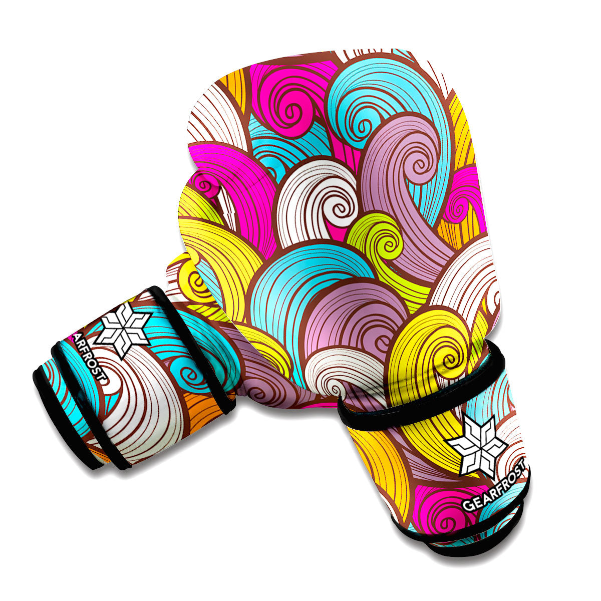 Colorful Surfing Wave Pattern Print Boxing Gloves