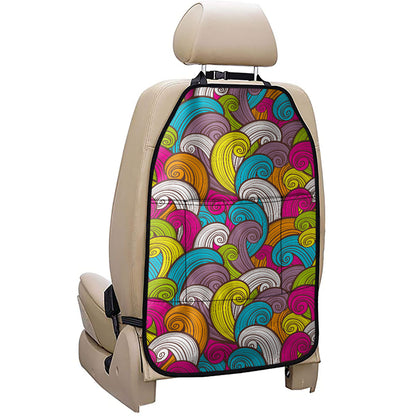 Colorful Surfing Wave Pattern Print Car Seat Organizers