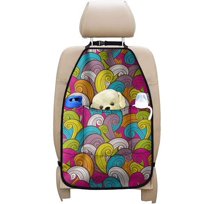 Colorful Surfing Wave Pattern Print Car Seat Organizers