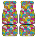 Colorful Surfing Wave Pattern Print Front and Back Car Floor Mats
