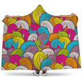 Colorful Surfing Wave Pattern Print Hooded Blanket