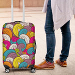 Colorful Surfing Wave Pattern Print Luggage Cover GearFrost
