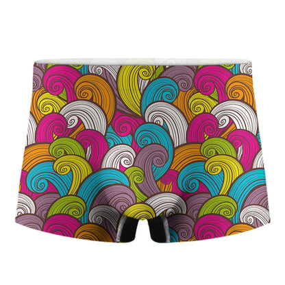 Colorful Surfing Wave Pattern Print Men's Boxer Briefs