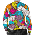 Colorful Surfing Wave Pattern Print Men's Crewneck Sweatshirt GearFrost