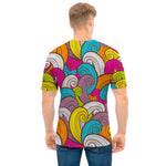 Colorful Surfing Wave Pattern Print Men's T-Shirt