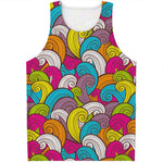 Colorful Surfing Wave Pattern Print Men's Tank Top