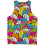 Colorful Surfing Wave Pattern Print Men's Tank Top