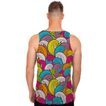 Colorful Surfing Wave Pattern Print Men's Tank Top