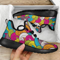Colorful Surfing Wave Pattern Print Mesh Knit Shoes