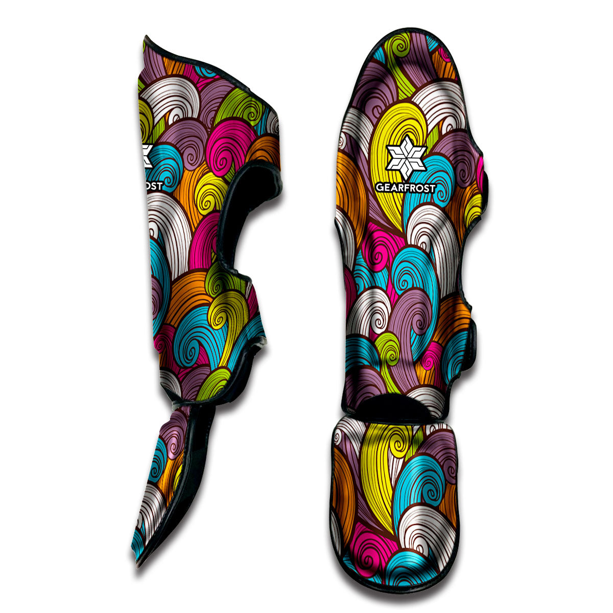 Colorful Surfing Wave Pattern Print Muay Thai Shin Guard