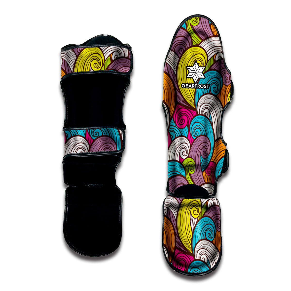 Colorful Surfing Wave Pattern Print Muay Thai Shin Guard