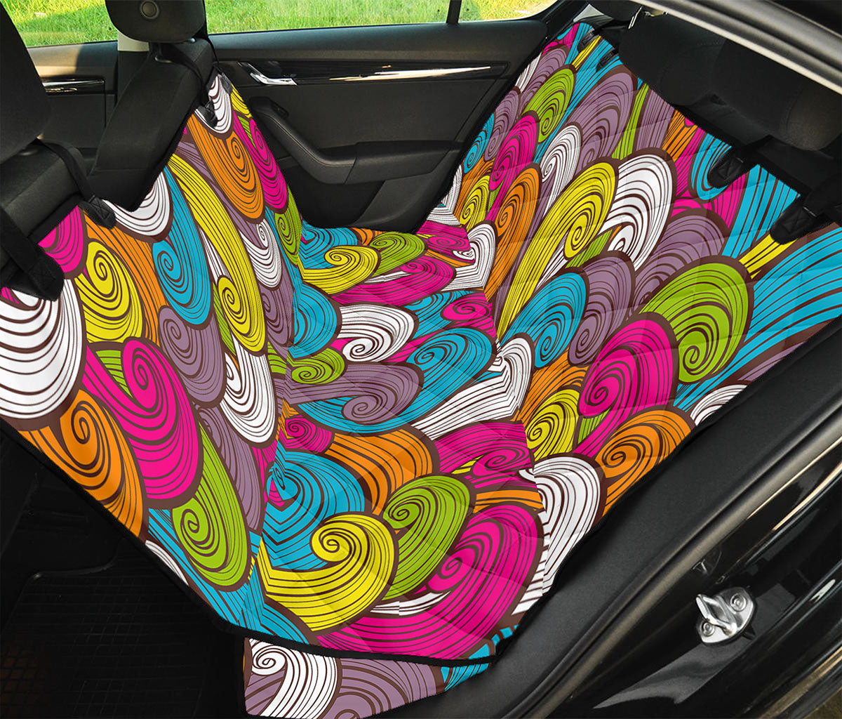 Colorful Surfing Wave Pattern Print Pet Car Back Seat Cover