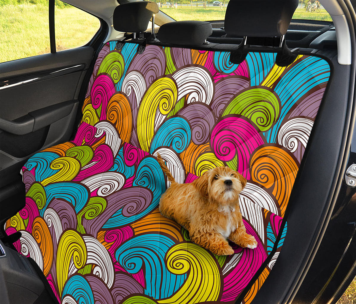 Colorful Surfing Wave Pattern Print Pet Car Back Seat Cover