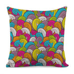 Colorful Surfing Wave Pattern Print Pillow Cover