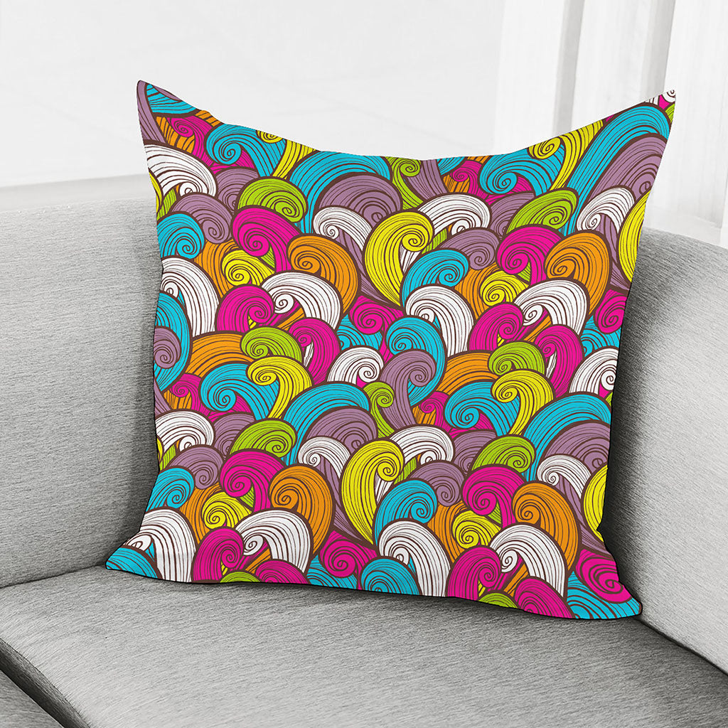 Colorful Surfing Wave Pattern Print Pillow Cover