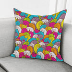 Colorful Surfing Wave Pattern Print Pillow Cover