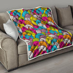 Colorful Surfing Wave Pattern Print Quilt