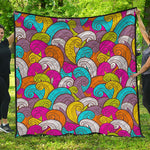 Colorful Surfing Wave Pattern Print Quilt