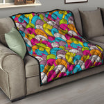 Colorful Surfing Wave Pattern Print Quilt