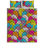 Colorful Surfing Wave Pattern Print Quilt Bed Set