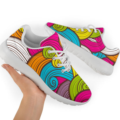 Colorful Surfing Wave Pattern Print Sport Shoes GearFrost