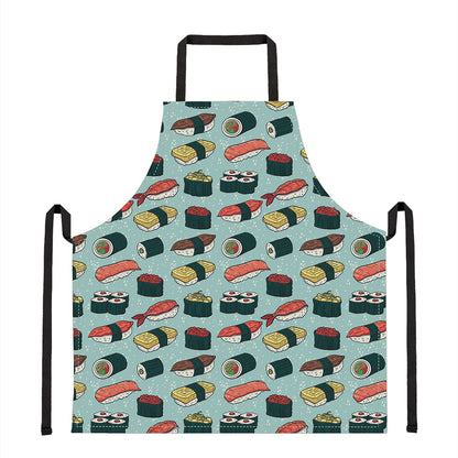 Colorful Sushi And Rolls Pattern Print Apron