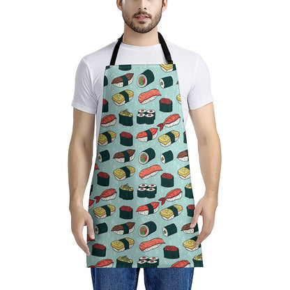 Colorful Sushi And Rolls Pattern Print Apron