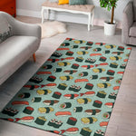 Colorful Sushi And Rolls Pattern Print Area Rug