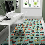 Colorful Sushi And Rolls Pattern Print Area Rug