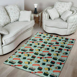 Colorful Sushi And Rolls Pattern Print Area Rug