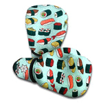Colorful Sushi And Rolls Pattern Print Boxing Gloves