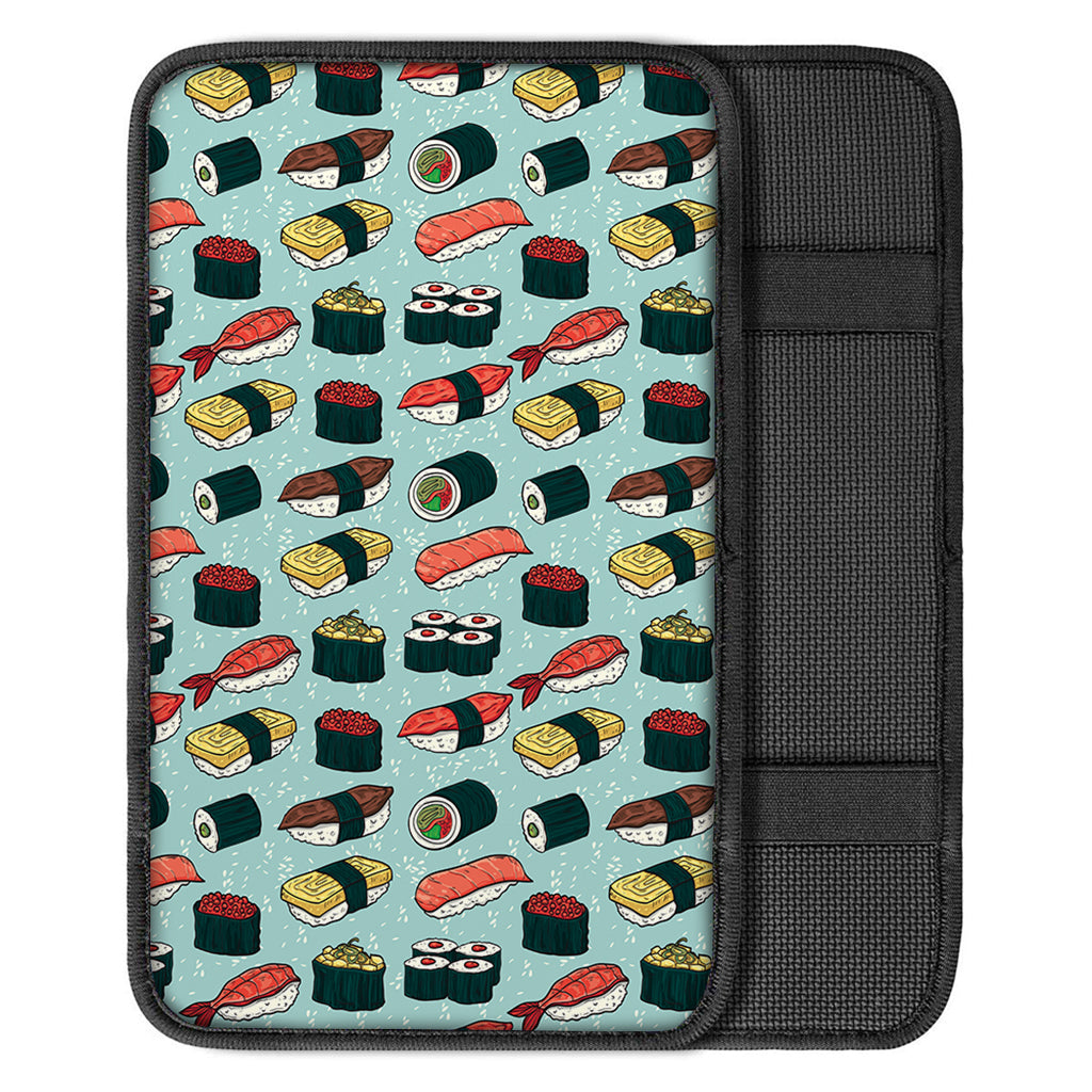 Colorful Sushi And Rolls Pattern Print Car Center Console Cover
