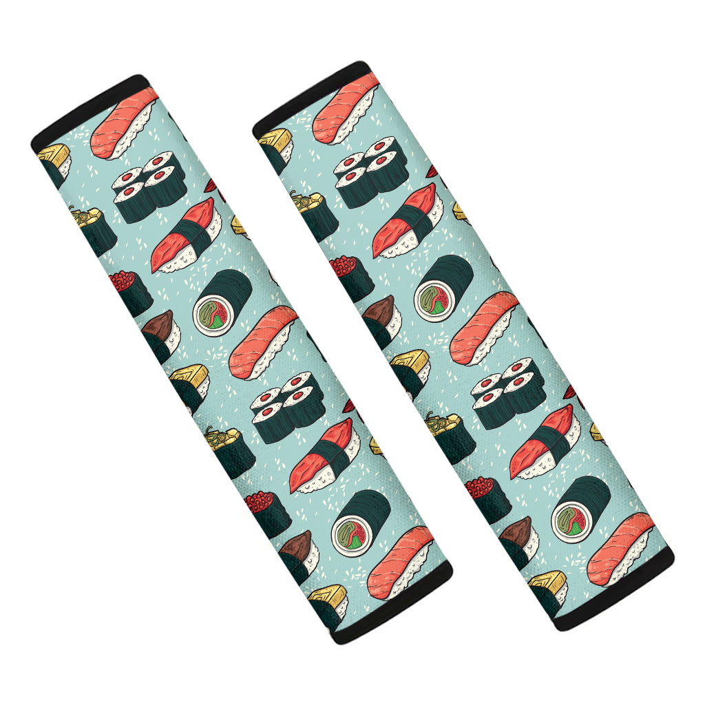 Colorful Sushi And Rolls Pattern Print Car Seat Belt Covers