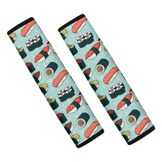 Colorful Sushi And Rolls Pattern Print Car Seat Belt Covers