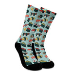 Colorful Sushi And Rolls Pattern Print Crew Socks