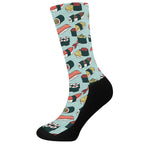 Colorful Sushi And Rolls Pattern Print Crew Socks