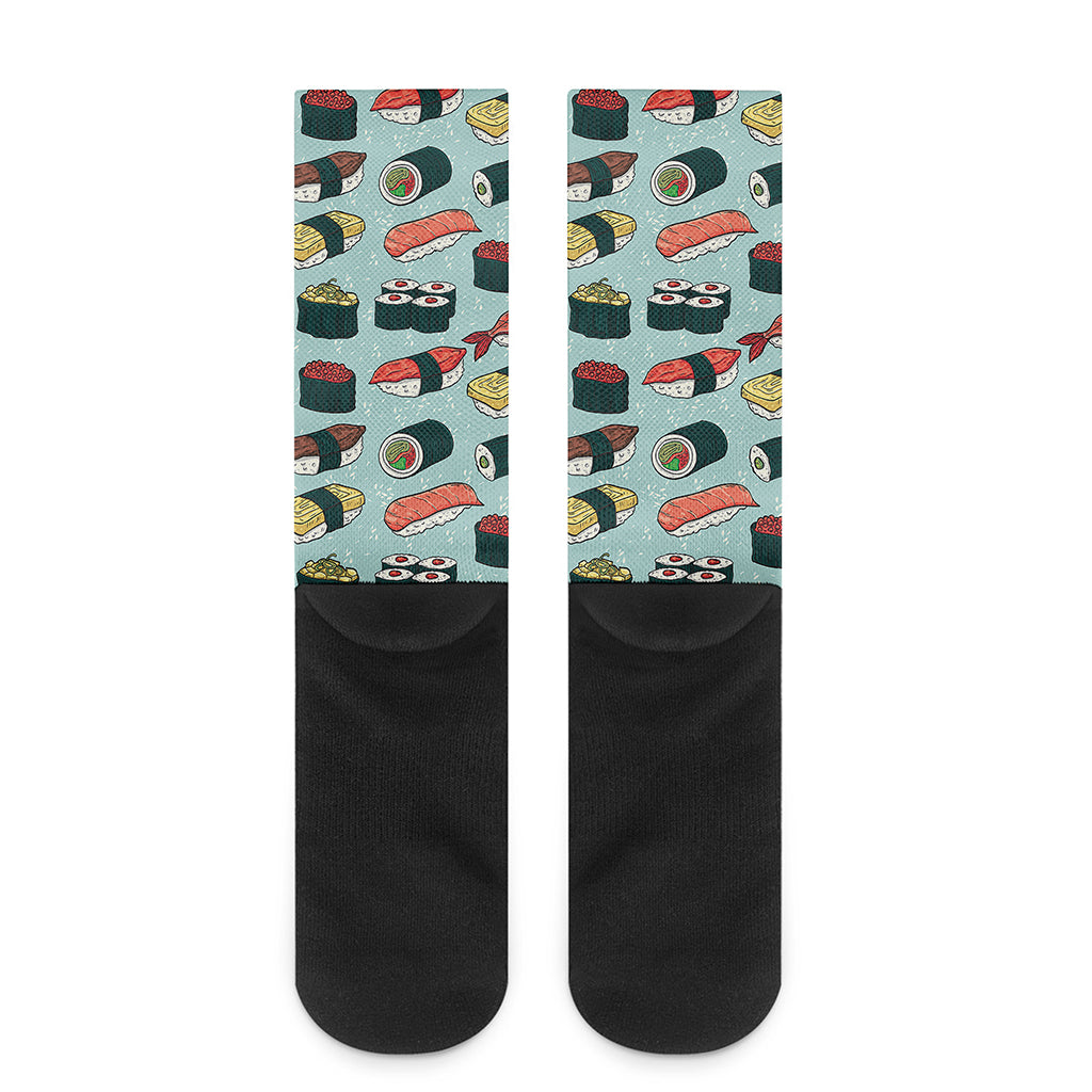 Colorful Sushi And Rolls Pattern Print Crew Socks