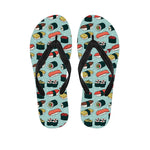 Colorful Sushi And Rolls Pattern Print Flip Flops