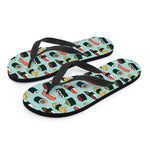 Colorful Sushi And Rolls Pattern Print Flip Flops