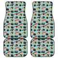 Colorful Sushi And Rolls Pattern Print Front and Back Car Floor Mats