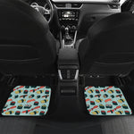 Colorful Sushi And Rolls Pattern Print Front and Back Car Floor Mats