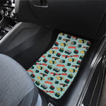 Colorful Sushi And Rolls Pattern Print Front and Back Car Floor Mats
